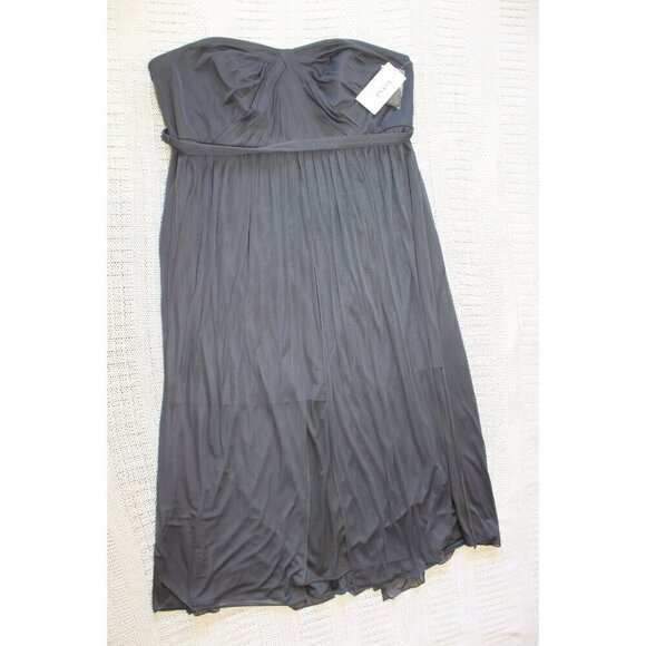 NWT David's Bridal Mesh Convertible Chiffon Maxi Dress Sz. 26 Graphite Gown Grey - Picture 8 of 10